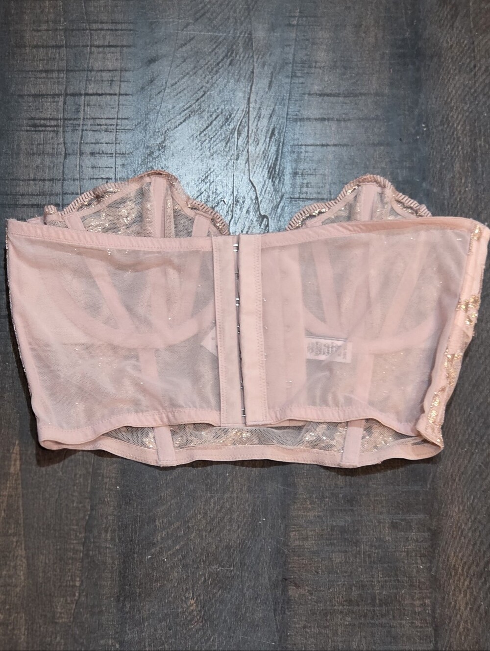 Victoria's Secret Pink & Gold Jacquard Strapless Corset - Picture 6 of 9
